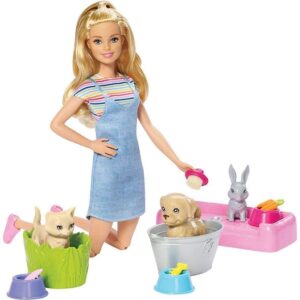 BONECA BARBIE BANHO DE CACHORRINHOS - MATTEL -  FXH11